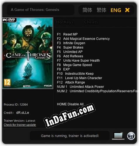 game of thrones genesis trainer